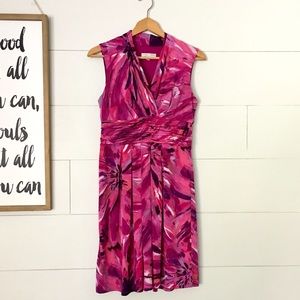 Fuchsia Patterned Slimming Dress